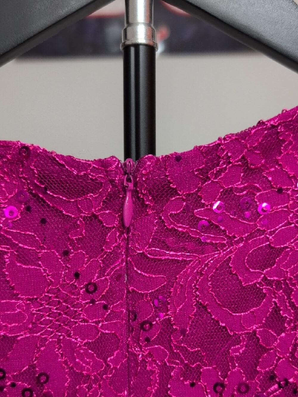 Alex Evenings Fuchsia Lace Sleeveless Maxi Dress - Picture 10 of 11